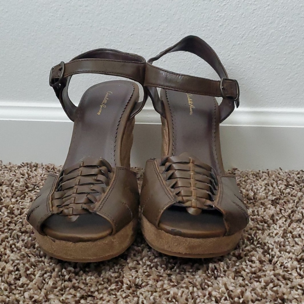 Charlotte Russe Brown Faux leather Wedge
